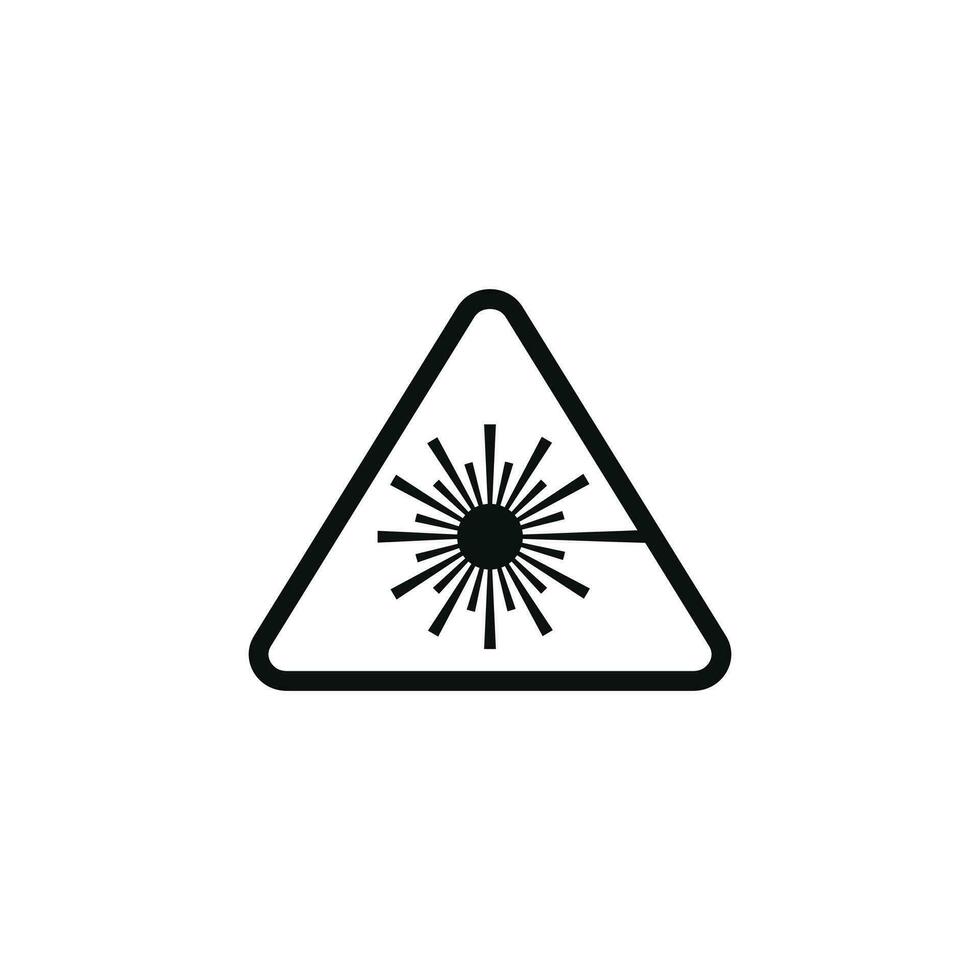 laser radiazione attenzione avvertimento simbolo design vettore