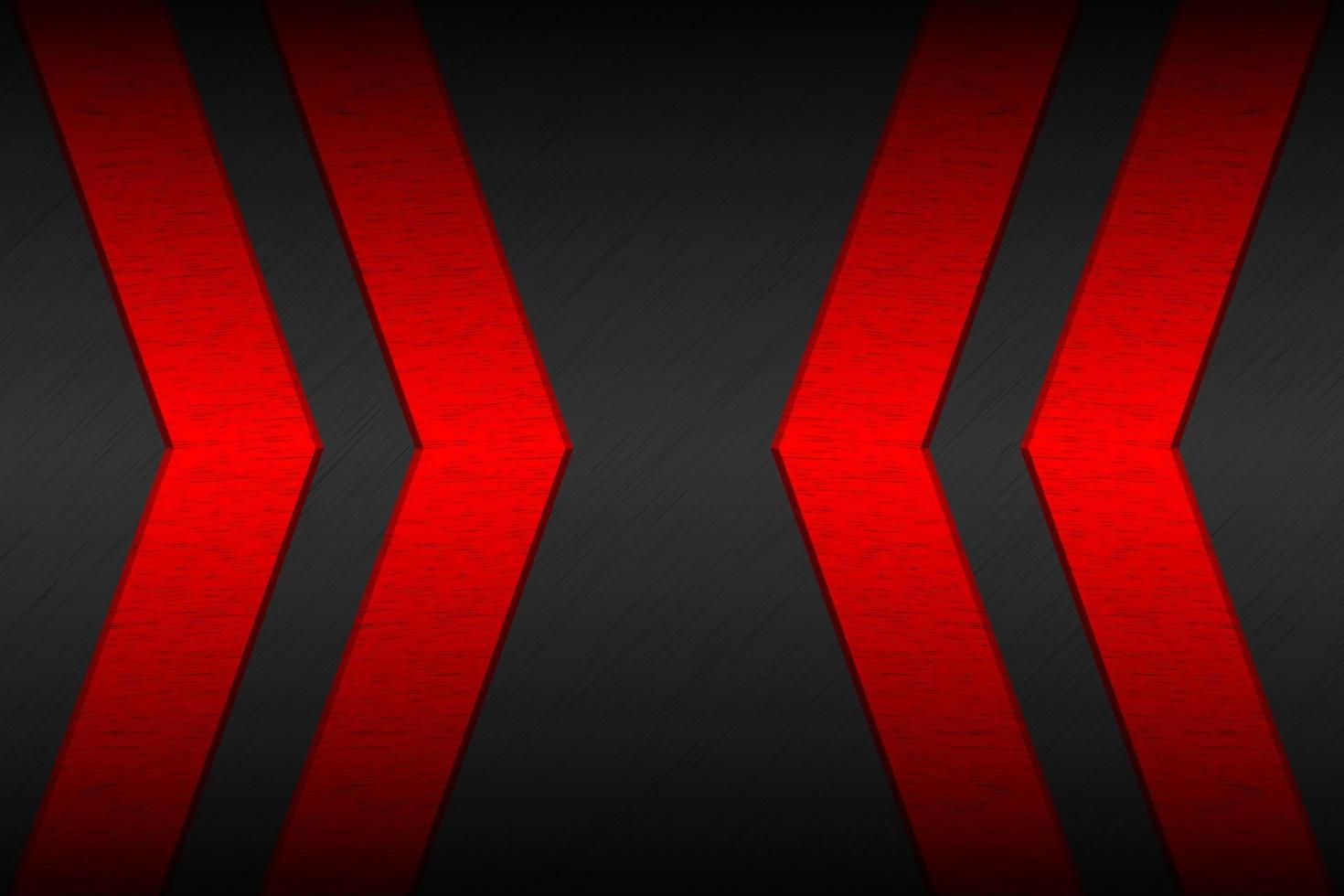 sfondo materiale nero con frecce rosse e motivo metallico. modello moderno per la tua attività e i tuoi progetti. sfondo widescreen astratto vettoriale