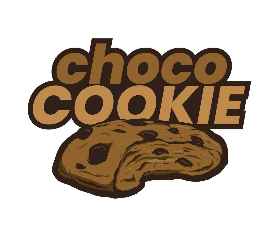 cioccolato biscotto logo design vettore