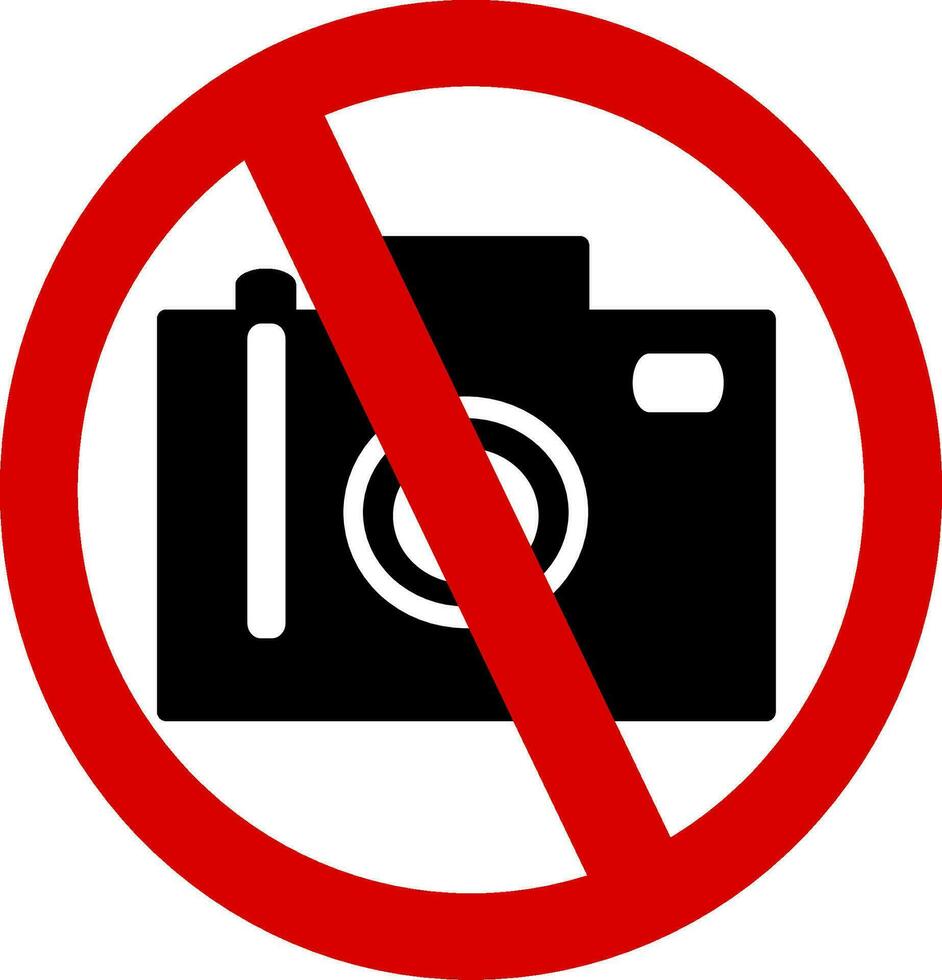 macchine fotografiche Proibito cartello. no fotografia cartello. isolato su bianca sfondo. sostituibile vettore design. vettore illustrazione.