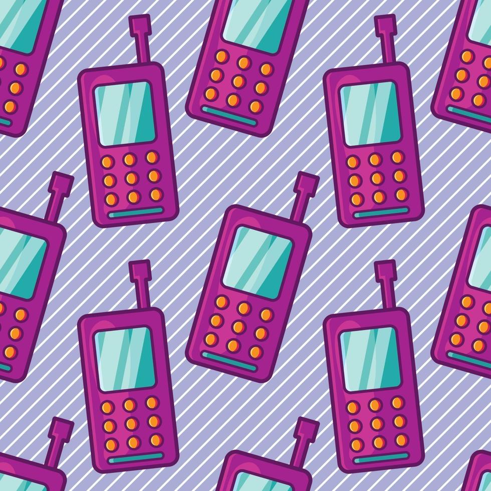 illustrazione del modello senza cuciture del vecchio telefono vettore