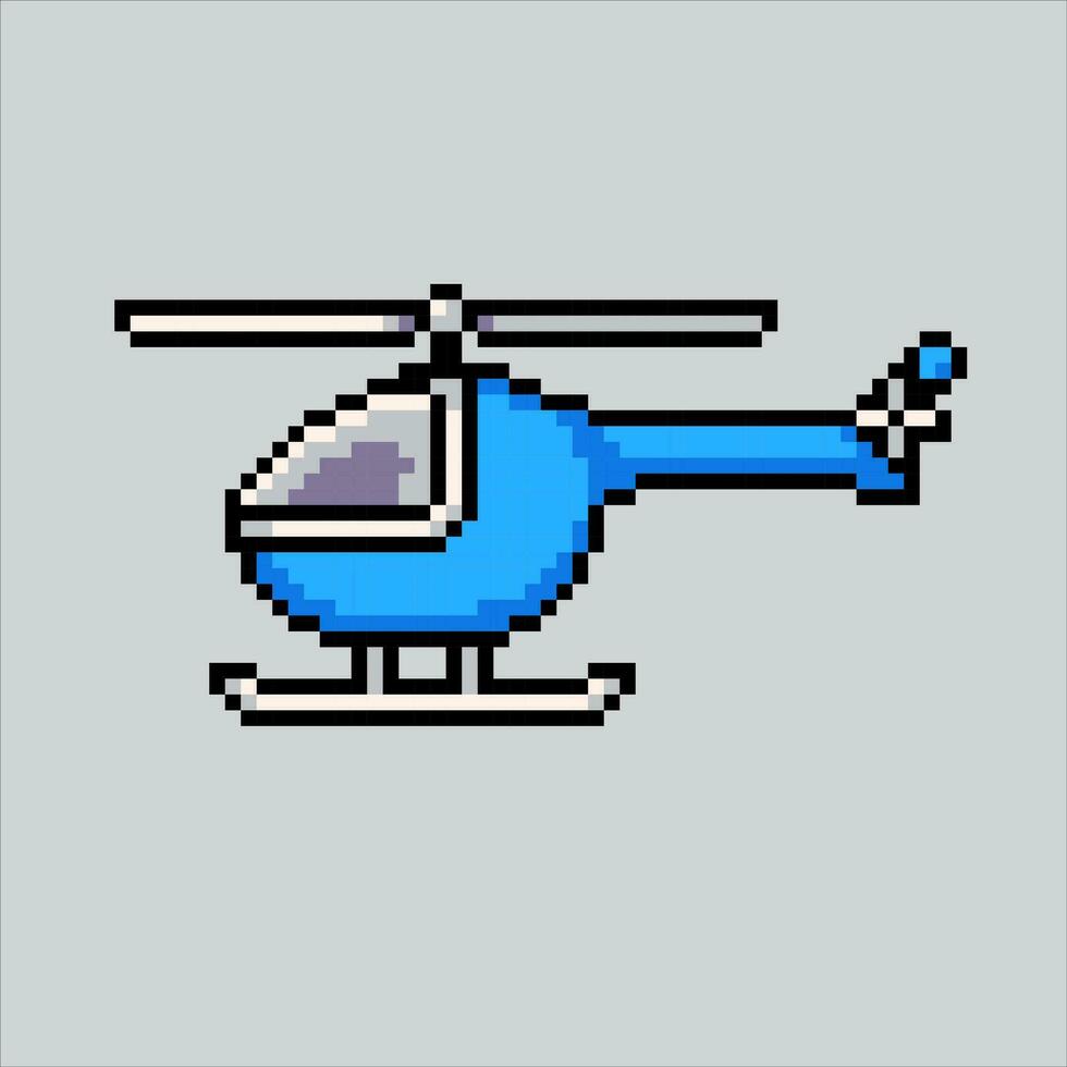 pixel arte illustrazione elicottero. pixelated elicottero. mannaia elicottero icona pixelated per il pixel arte gioco e icona per sito web e video gioco. vecchio scuola retrò. vettore