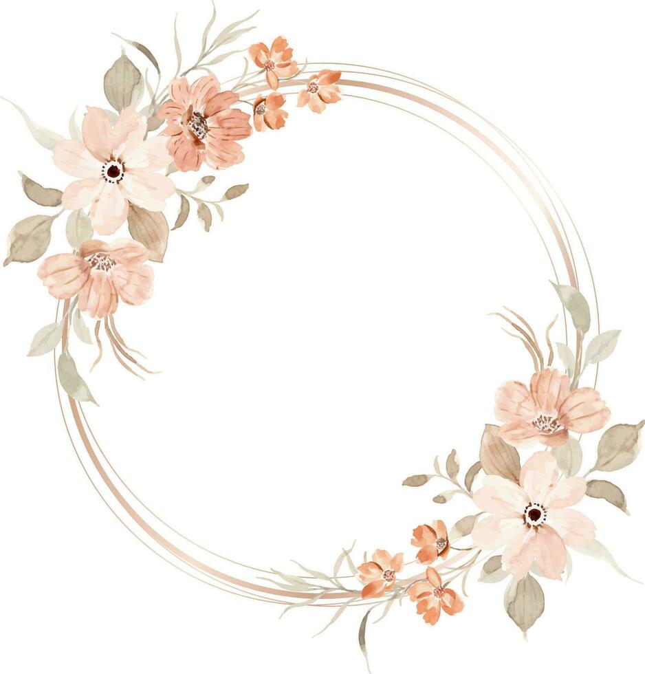 acquerello Vintage ▾ floreale ghirlanda per sfondo, nozze, compleanno, sfondo, striscione, decorazione eccetera. vettore