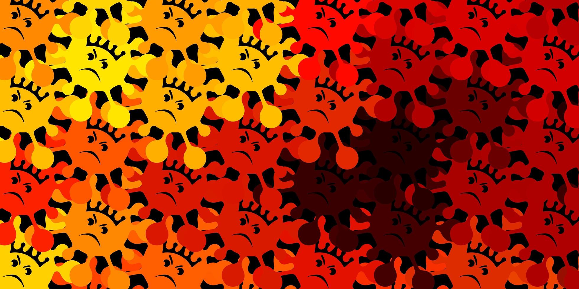 sfondo vettoriale arancione scuro con simboli di virus