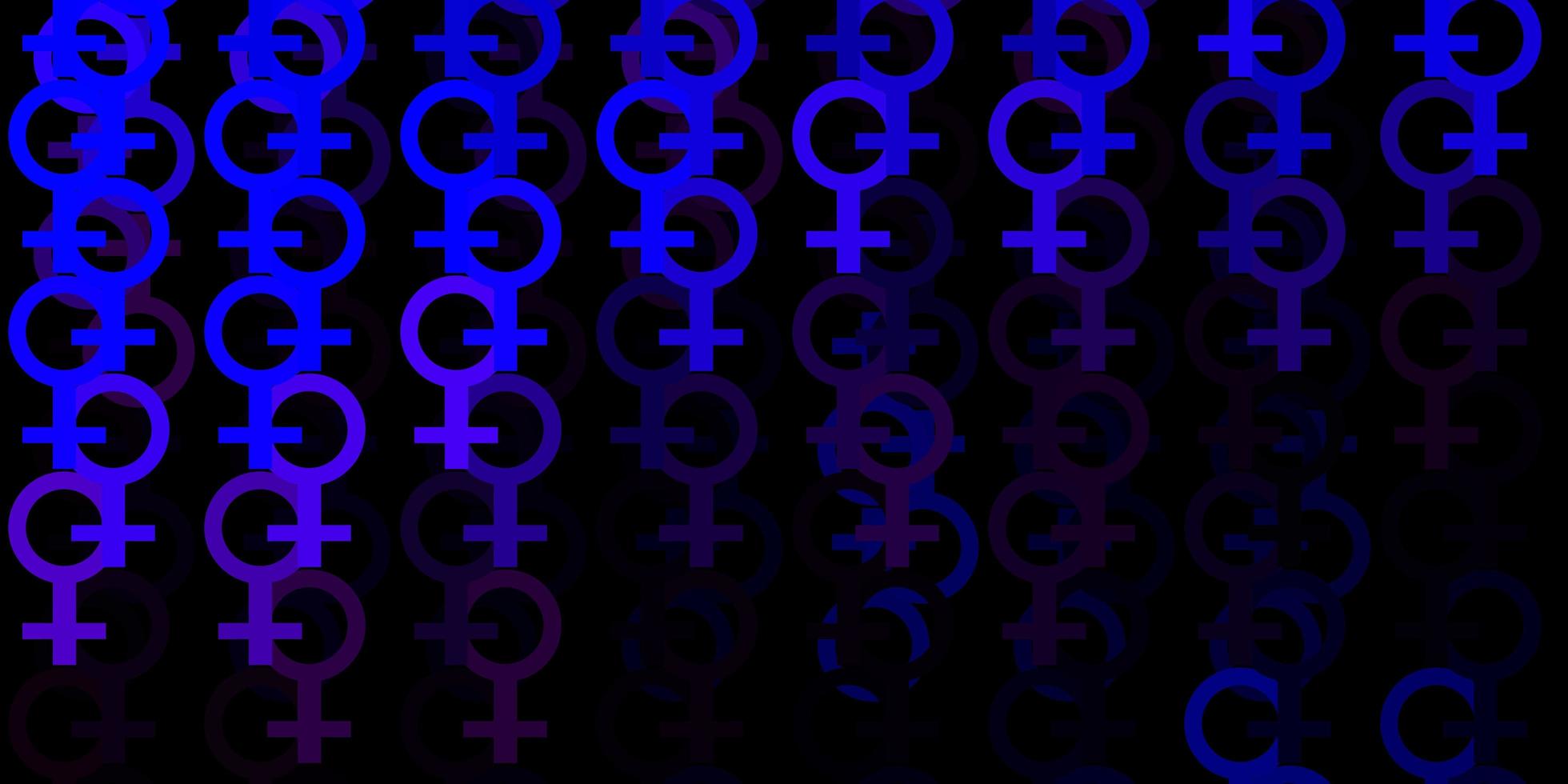 motivo vettoriale blu rosa chiaro con elementi di femminismo