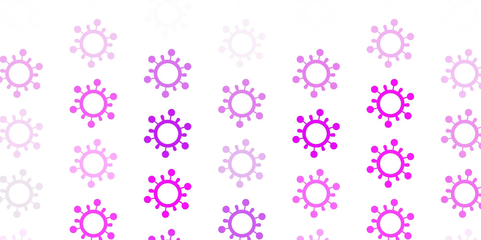 modello vettoriale viola chiaro con elementi di coronavirus