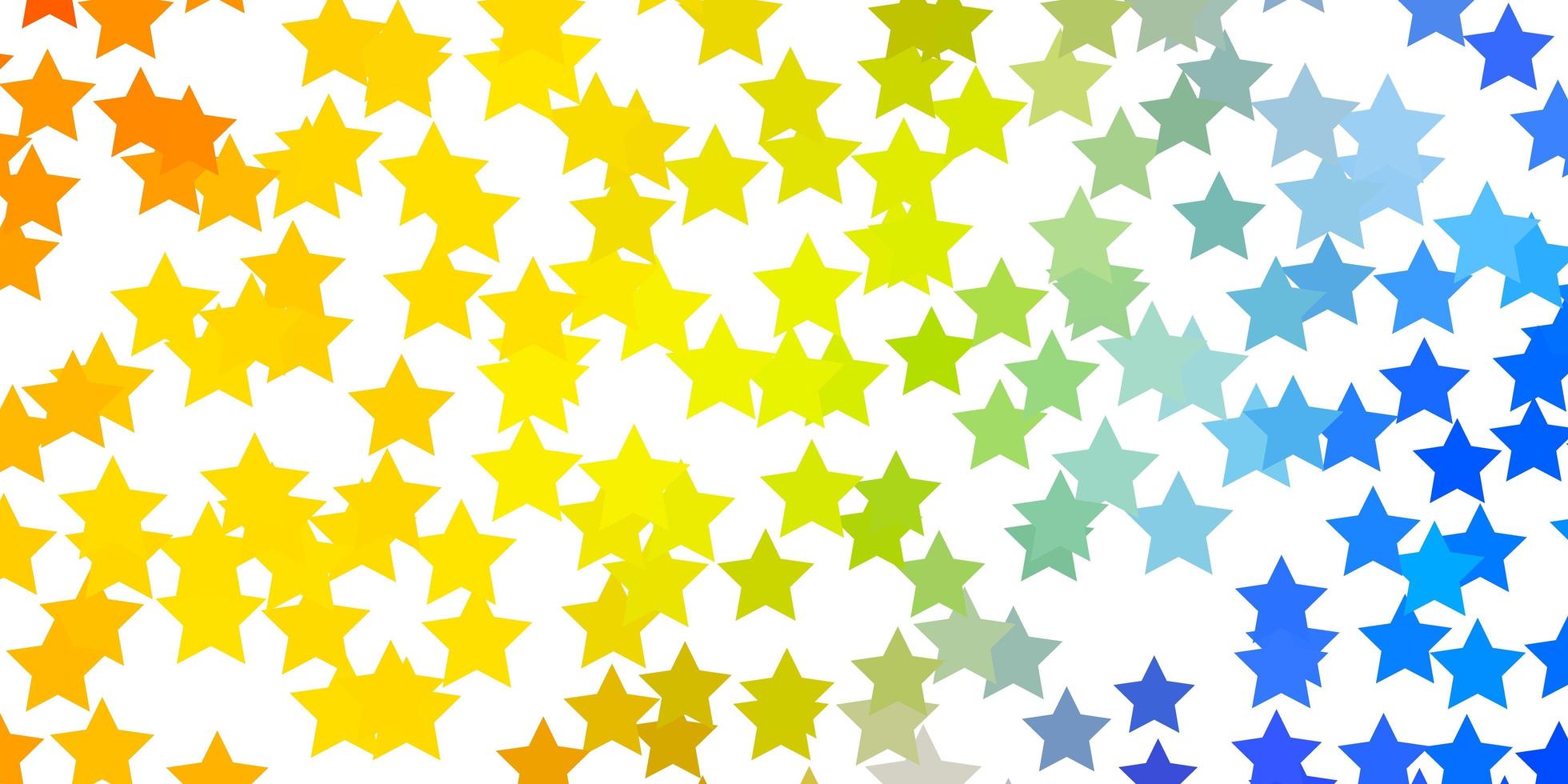 sfondo vettoriale giallo azzurro con stelle piccole e grandi illustrazione colorata in stile astratto con motivo a stelle sfumate per libretti pubblicitari di capodanno