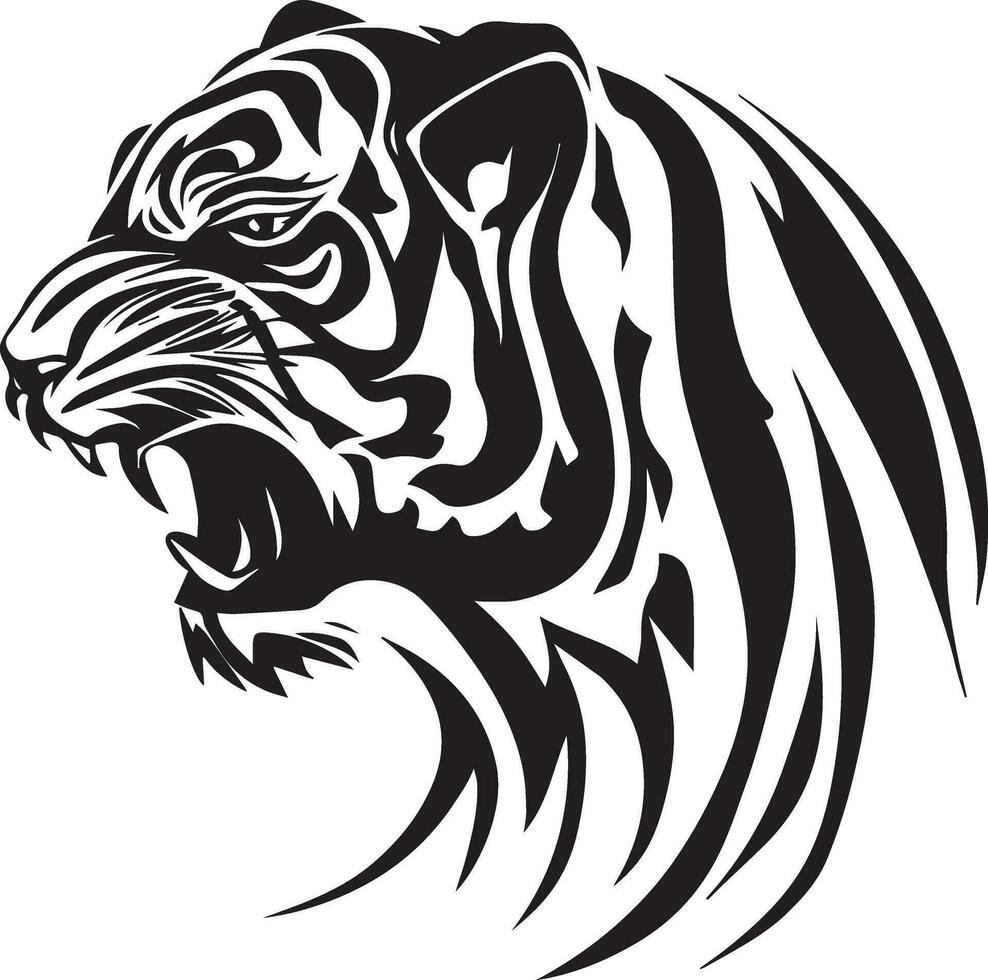 tigre viso tatuaggio design vettore illustrazione