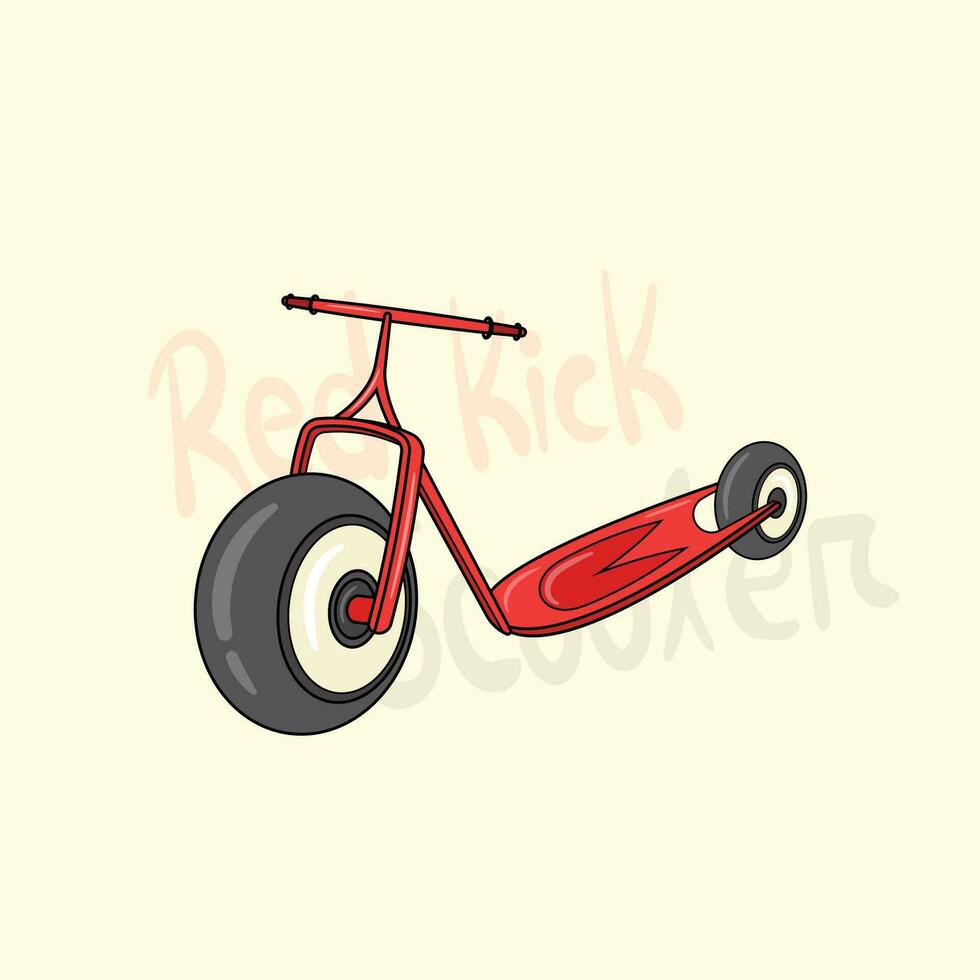rosso calcio scooter vettore illustrazione.