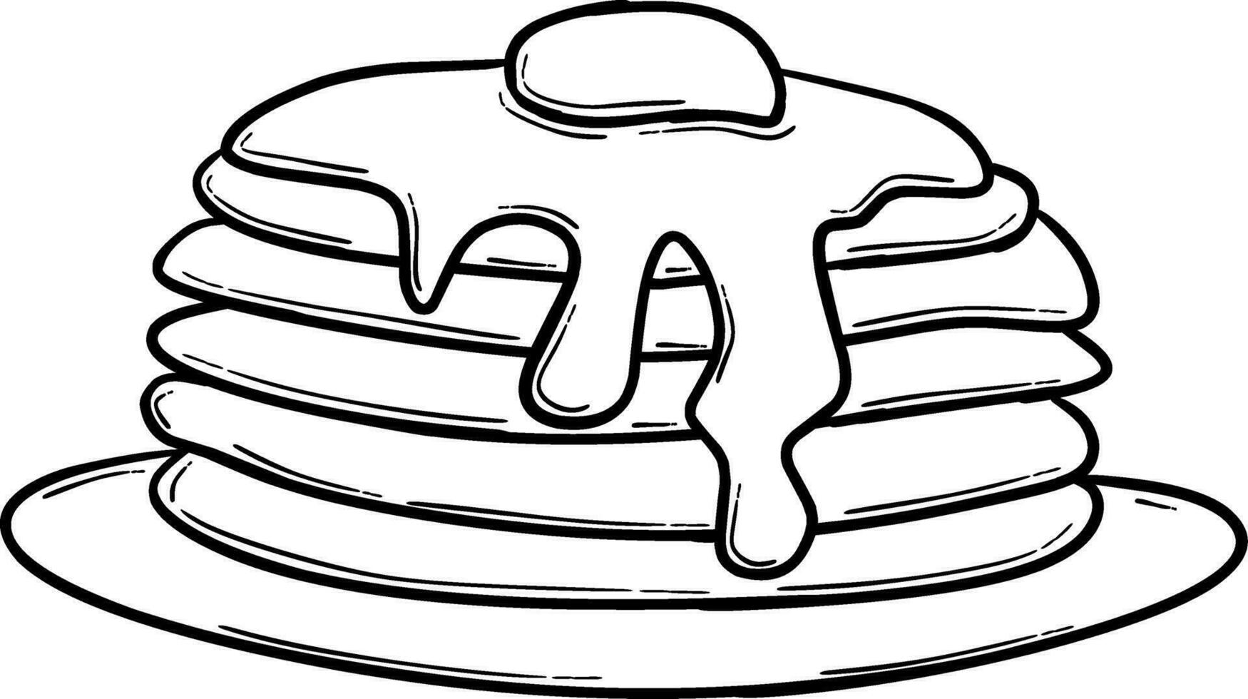 cartone animato pila di Pancakes vettore