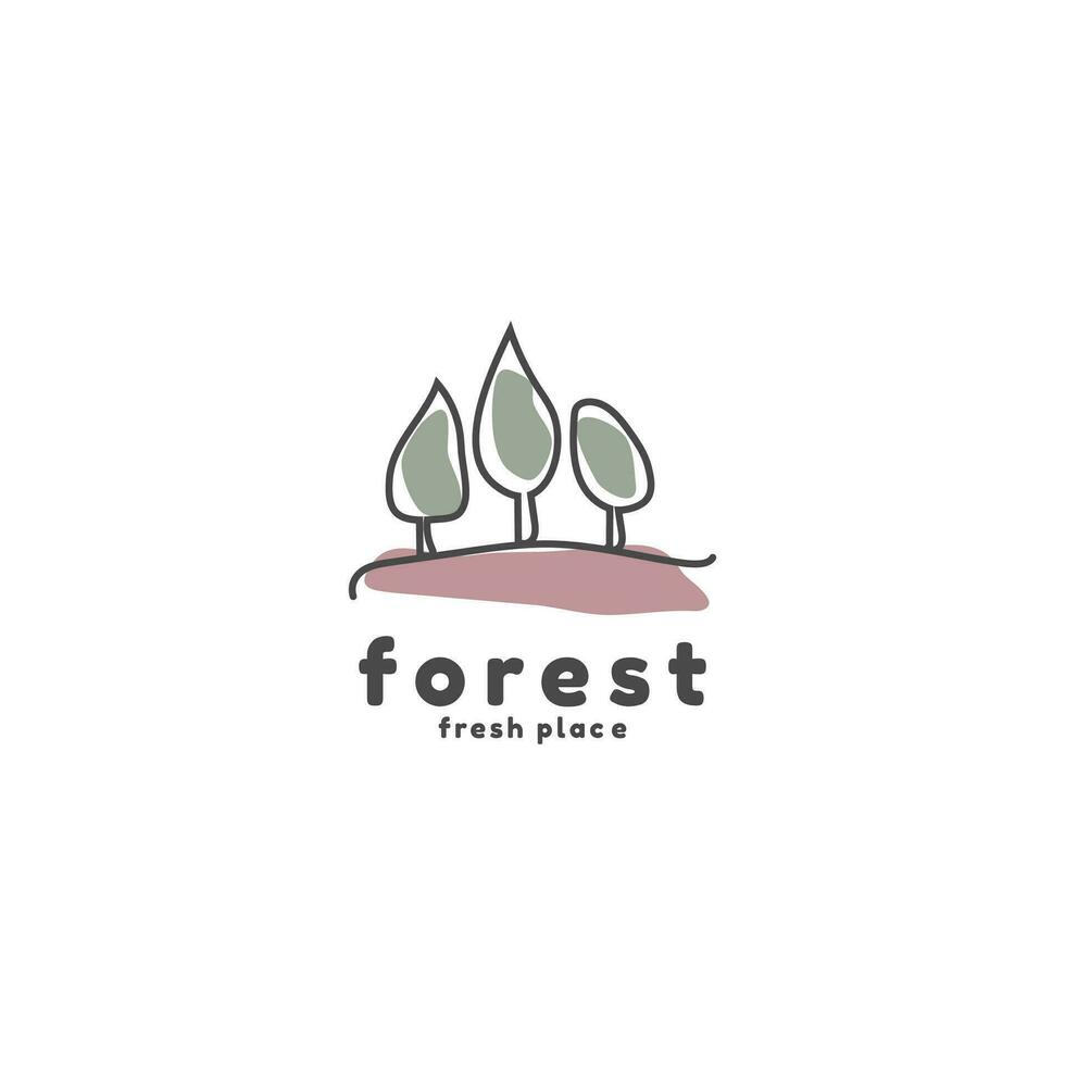 minimalista foresta logo con Due alberi. vettore