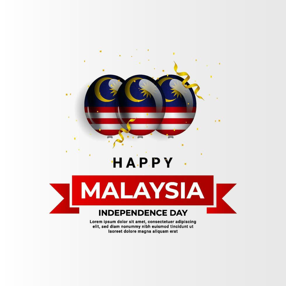 Malaysia indipendenza giorno saluto design vettore