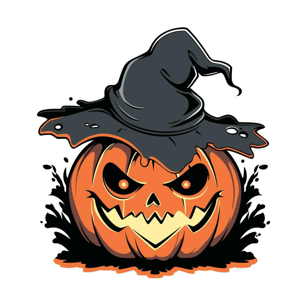 zucca Halloween portafortuna logo per sport. Halloween maglietta design. Halloween logo. Halloween etichetta vettore