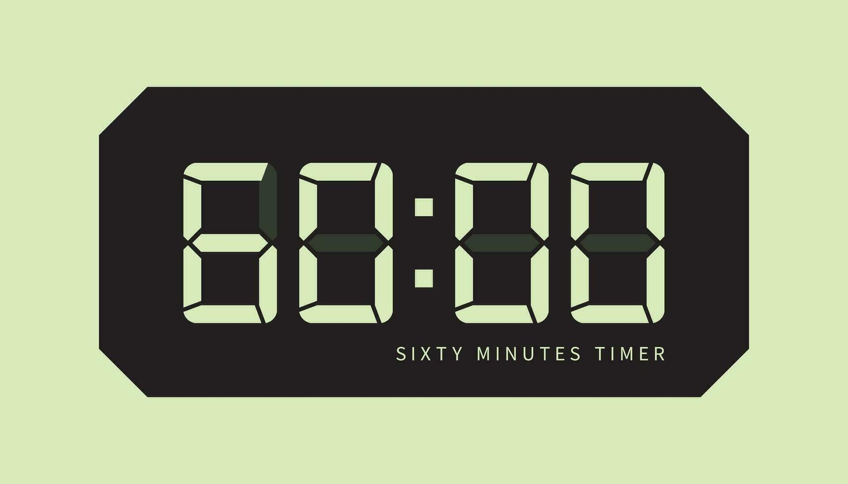 60 min lcd digitale orologio, mostrando sessanta minuti stato. cucinando volta, cronometro, conto alla rovescia indicazione vettore