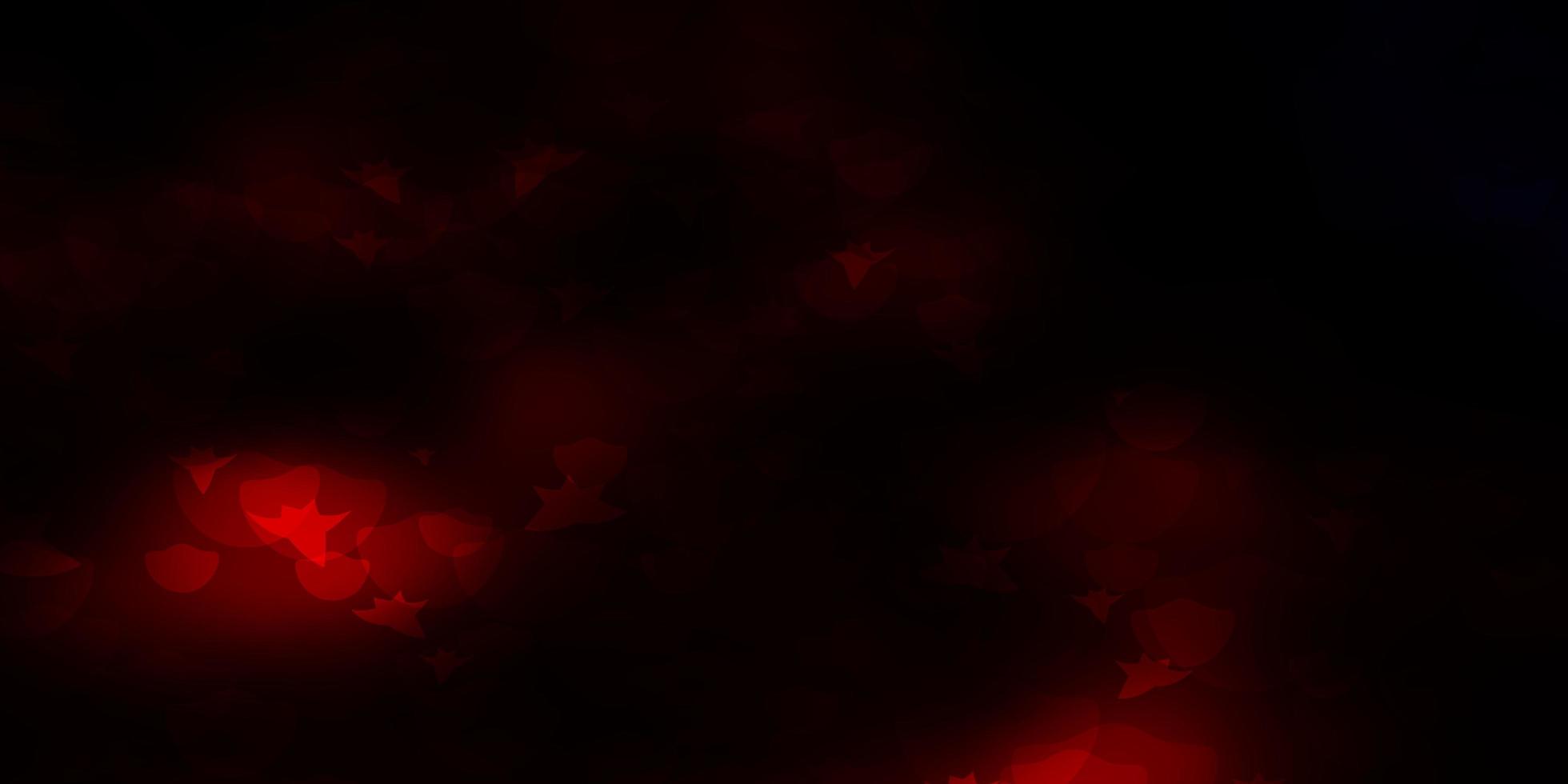 sfondo vettoriale rosso scuro con cerchi stelle illustrazione astratta con macchie colorate stelle design per sfondi in tessuto