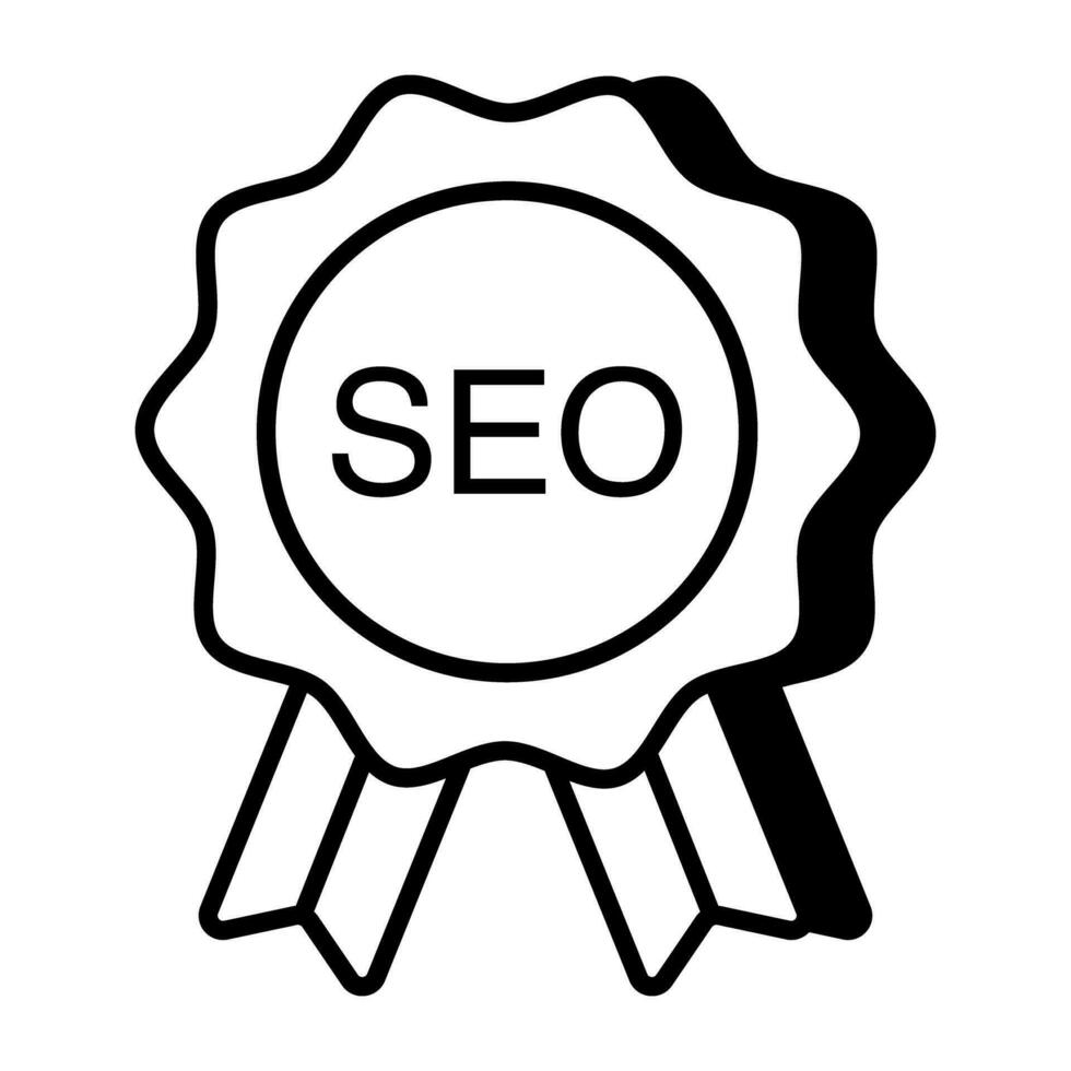 Perfetto design icona di SEO distintivo vettore