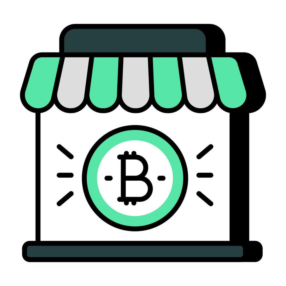 Perfetto design icona di bitcoin negozio vettore