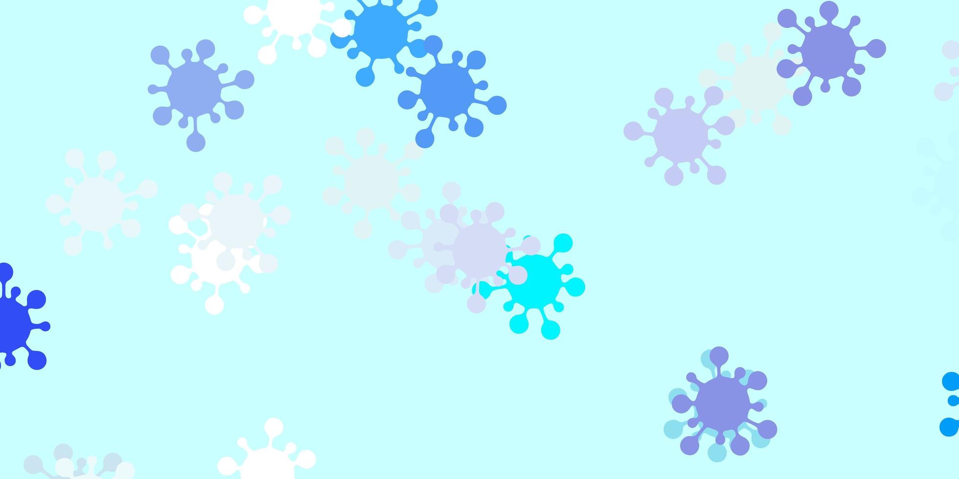 sfondo vettoriale azzurro con simboli di virus