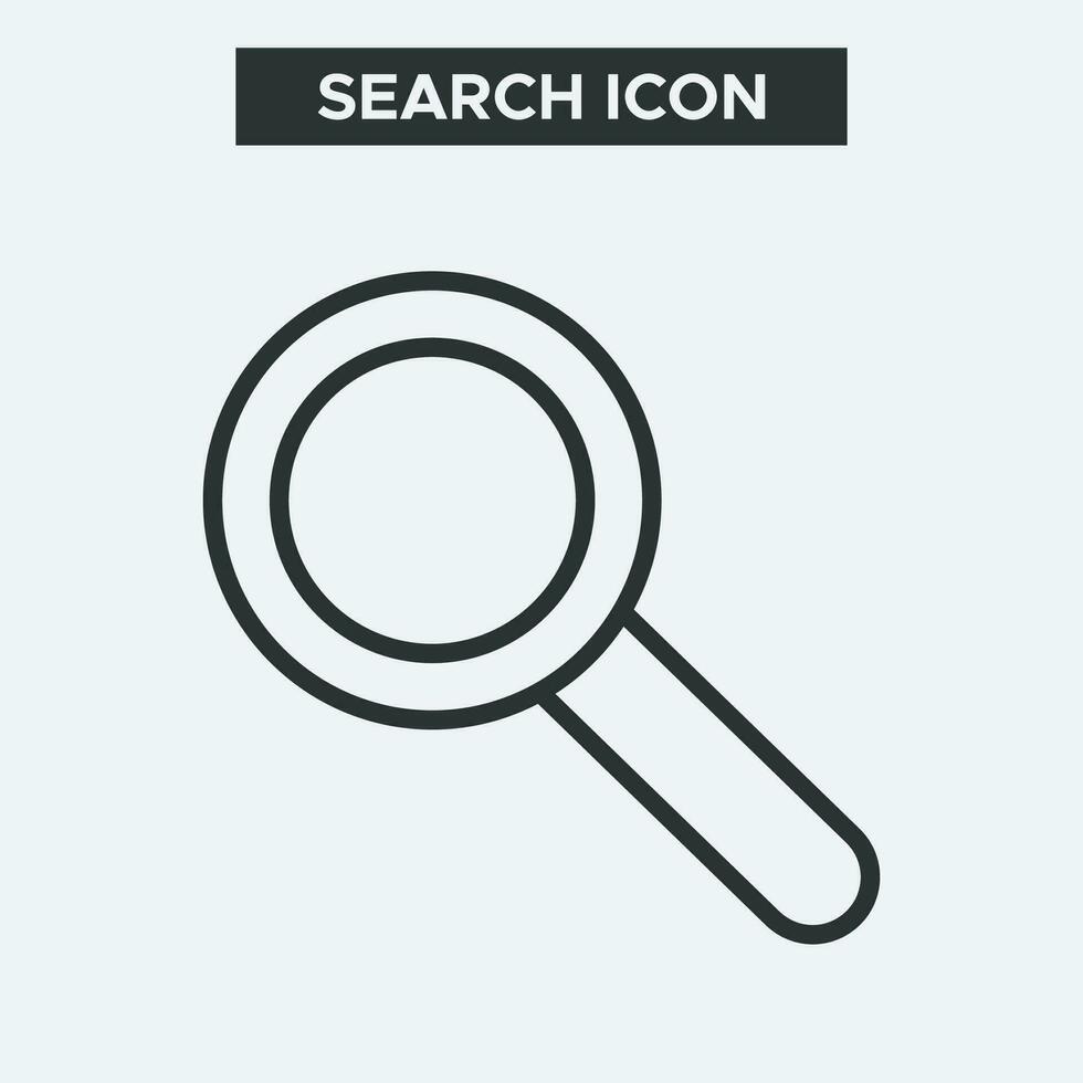 ricerca icona o ingrandimento bicchiere icona. schema ricerca icona. minimo e premio ricerca icona. eps 10 vettore. vettore