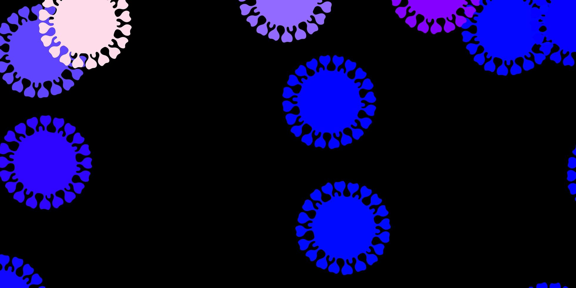 sfondo vettoriale blu rosa scuro con simboli di virus