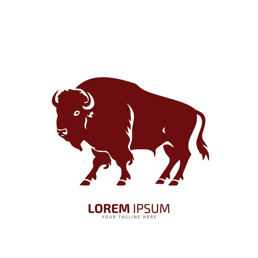 Toro logo icona silhouette bisonte, bue logo simbolo stile Toro vettore illustrazione bufalo vettore silhouette isolato rosso Toro