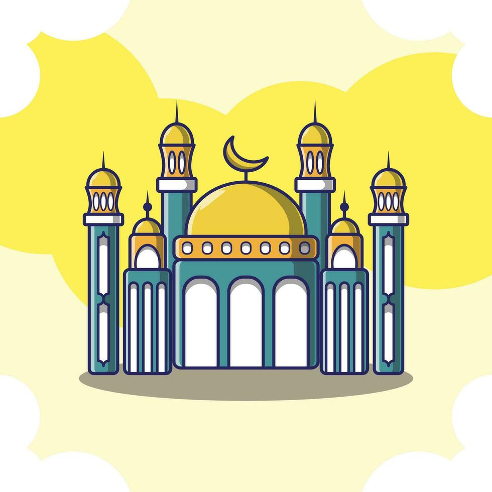 gratuito carino vettore illustrazione di moschea