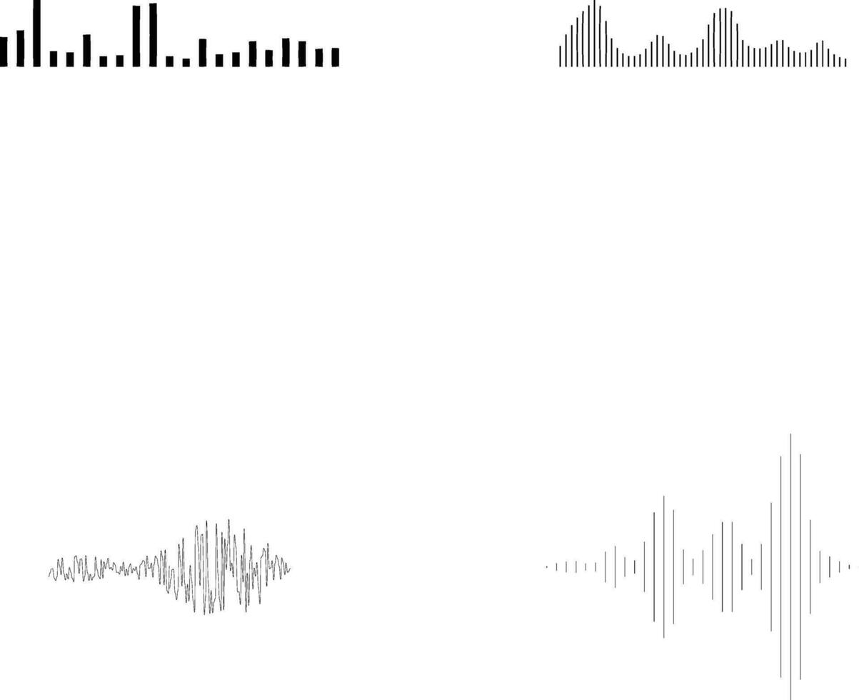 musica suono onda. nero musica suono onde. Audio tecnologia, musica pulse.vector professionista vettore