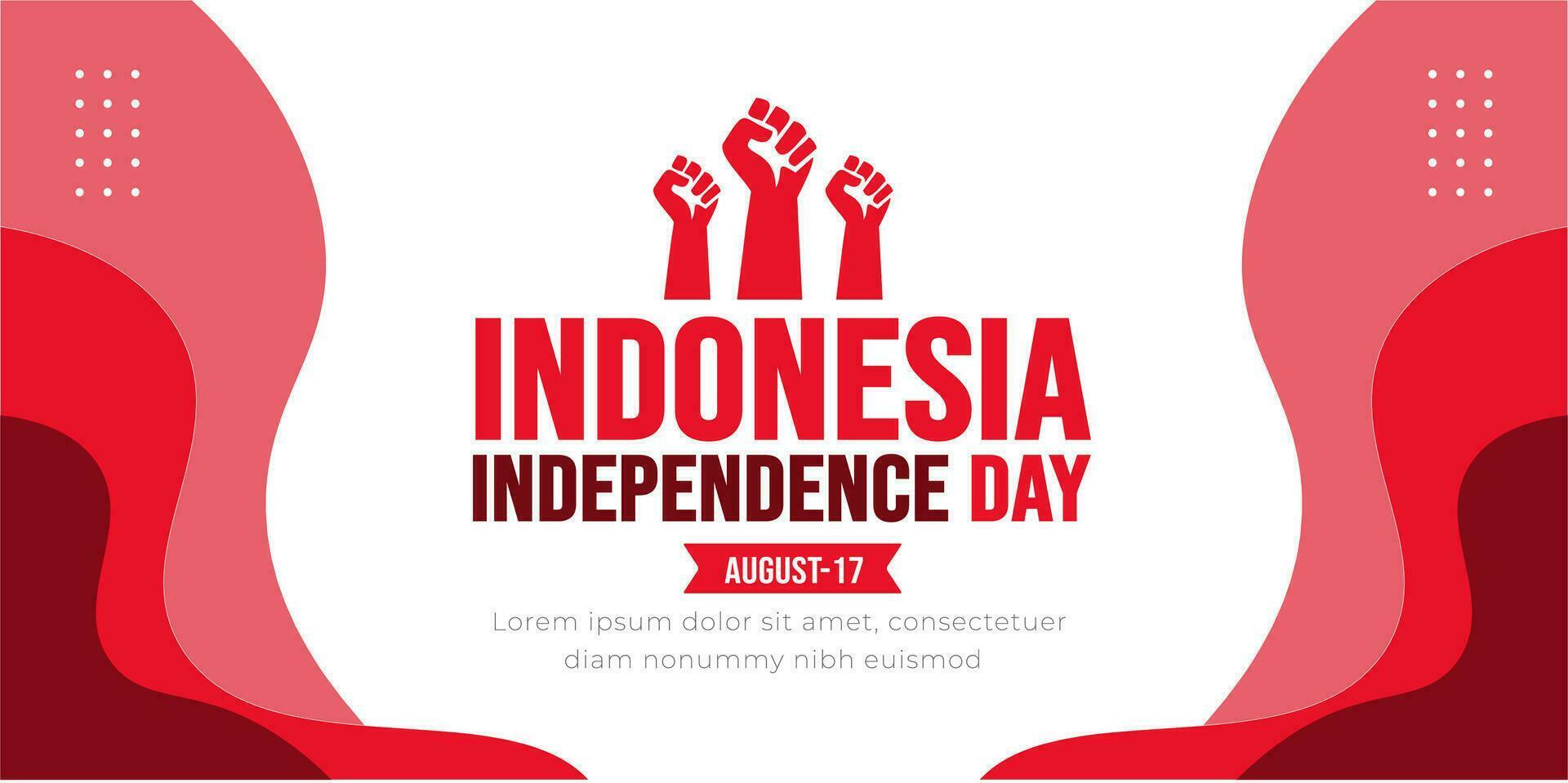 17 agosto Indonesia indipendenza giorno sfondo modello. vacanza concetto. sfondo, striscione, cartello, carta, e manifesto design modello con testo iscrizione e standard colore. vettore illustrazione.