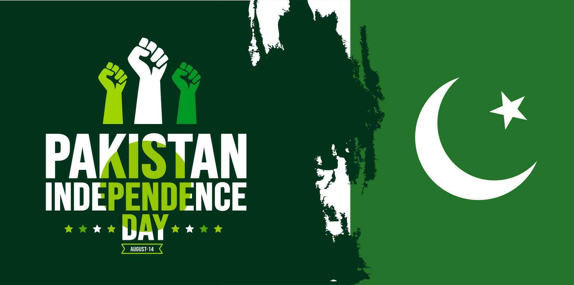 14 agosto Pakistan indipendenza giorno sfondo modello. vacanza concetto. sfondo, striscione, cartello, carta, e manifesto design modello con testo iscrizione e standard colore. tu e azadi vettore