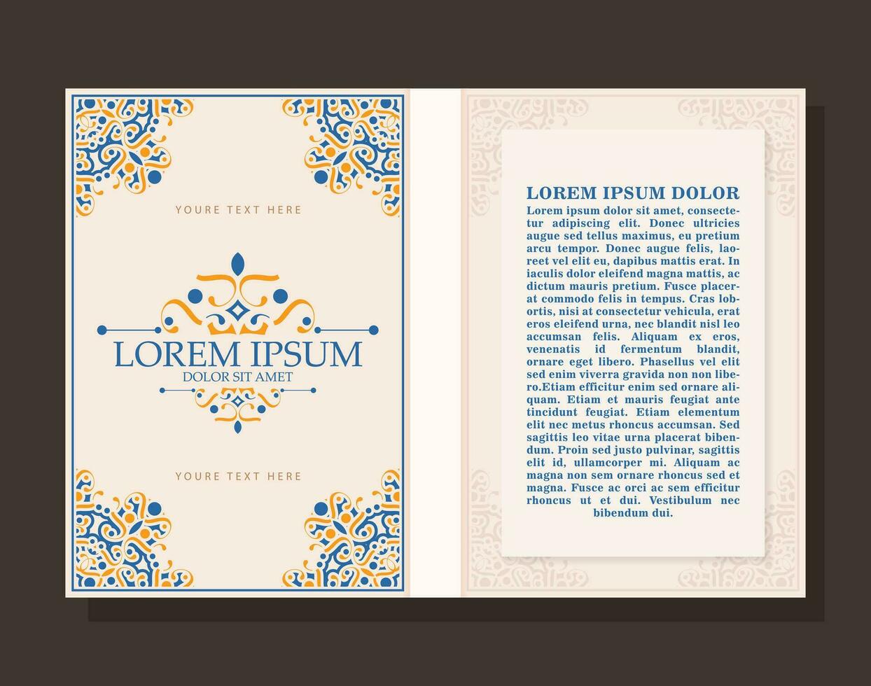 colorato ornamentale libro copertina design vettore