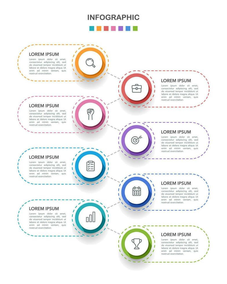 attività commerciale informazione. attività commerciale presentazione. sequenza temporale Infografica 8 passaggi per successo. vettore illustrazione.