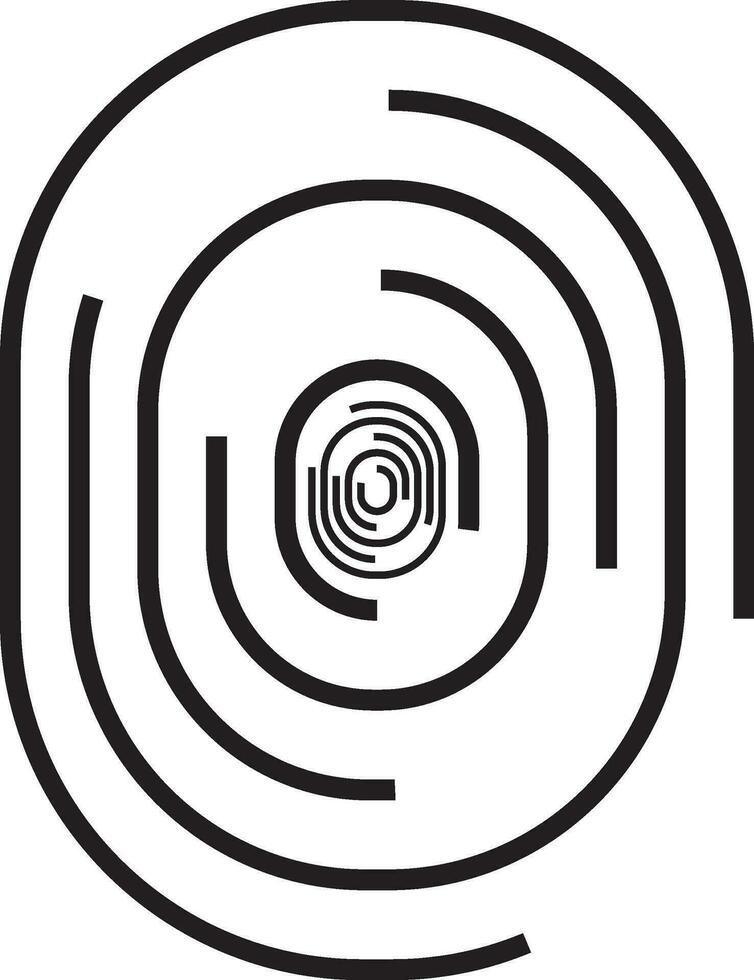 macro di impronta digitale icona vettore illustrazione. pollice cartello di simbolo fingermark nero Linee