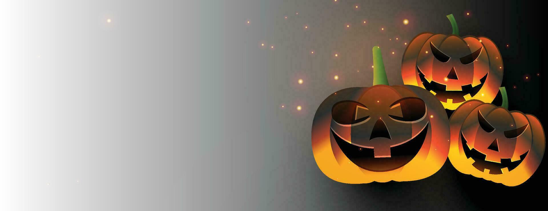 un' Halloween sfondo con jack-o-lantern, pipistrelli, e corvi. vettore