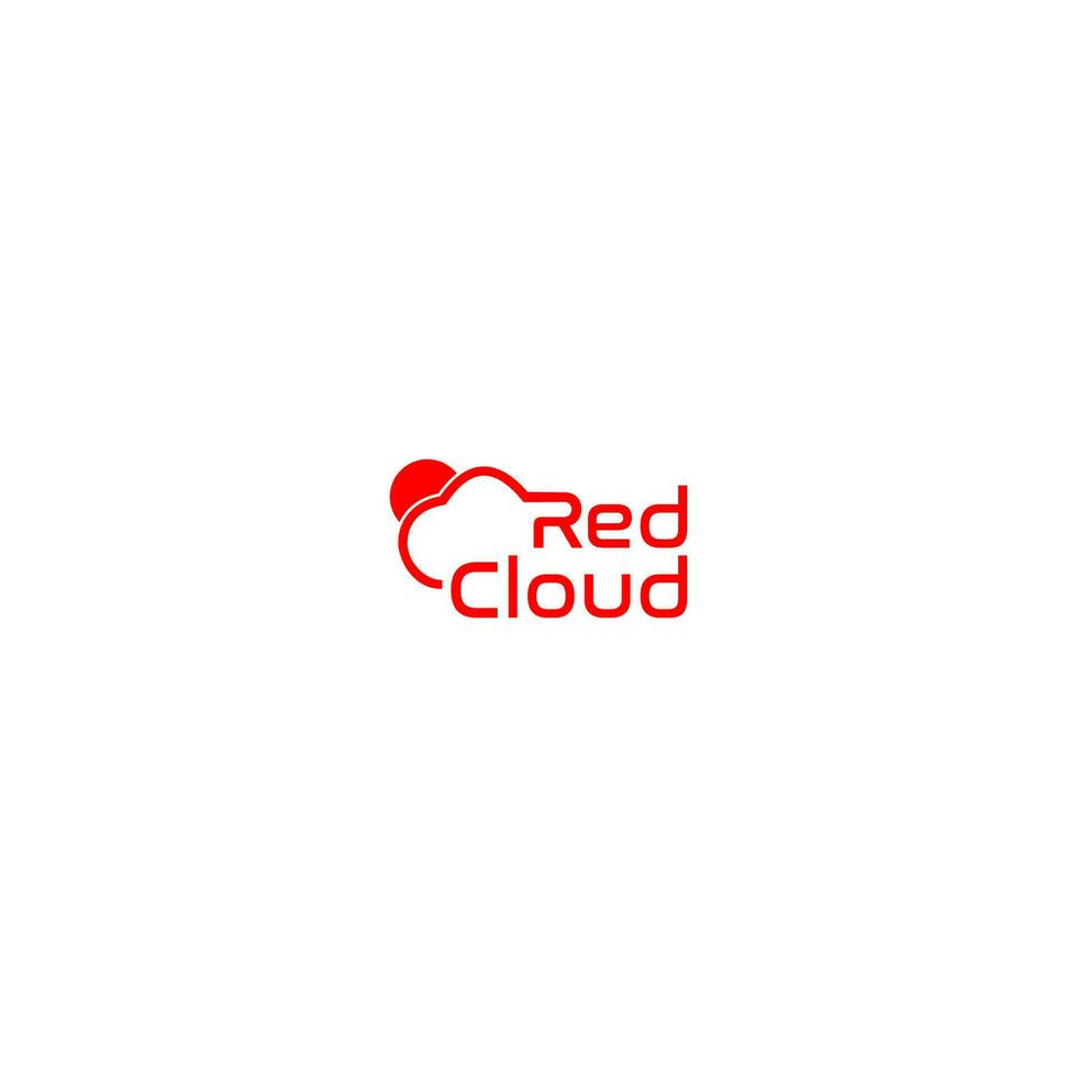 rosso nube logo design vettore