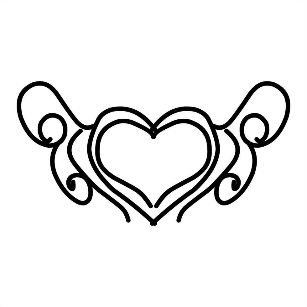 amore ornamento illustrazione, san valentino giorno ornamento, amore icona design con attraente kha intaglio per san valentino celebrazione vettore