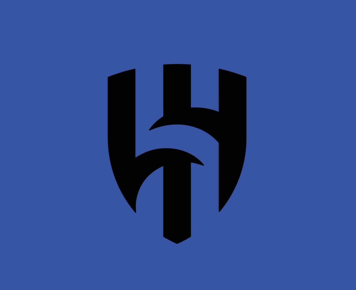 al hilal club logo simbolo nero Arabia arabia calcio astratto design vettore illustrazione con blu sfondo