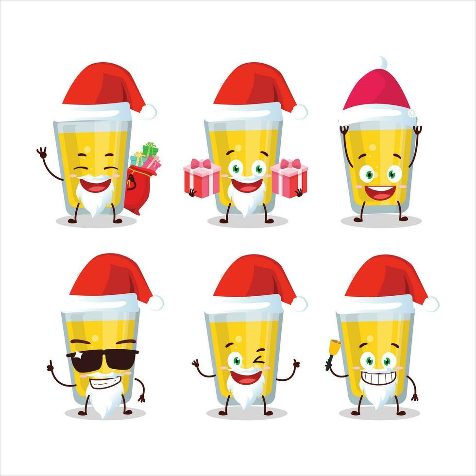 Santa Claus emoticon con Banana succo cartone animato personaggio vettore