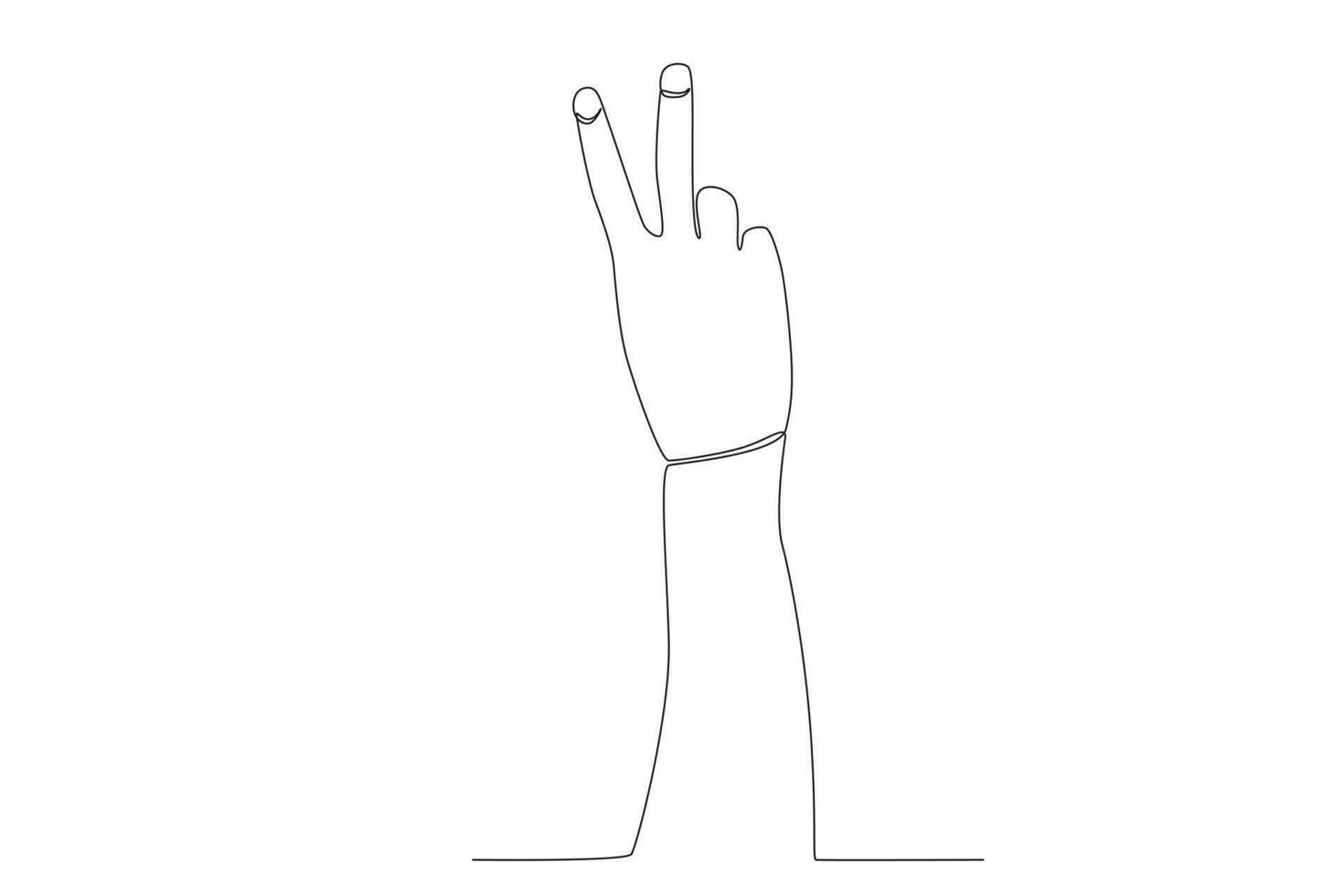vettore continuo uno linea disegno mano gesto v simbolo per pace pace giorno concetto singolo linea disegnare design vettore grafico illustrazione