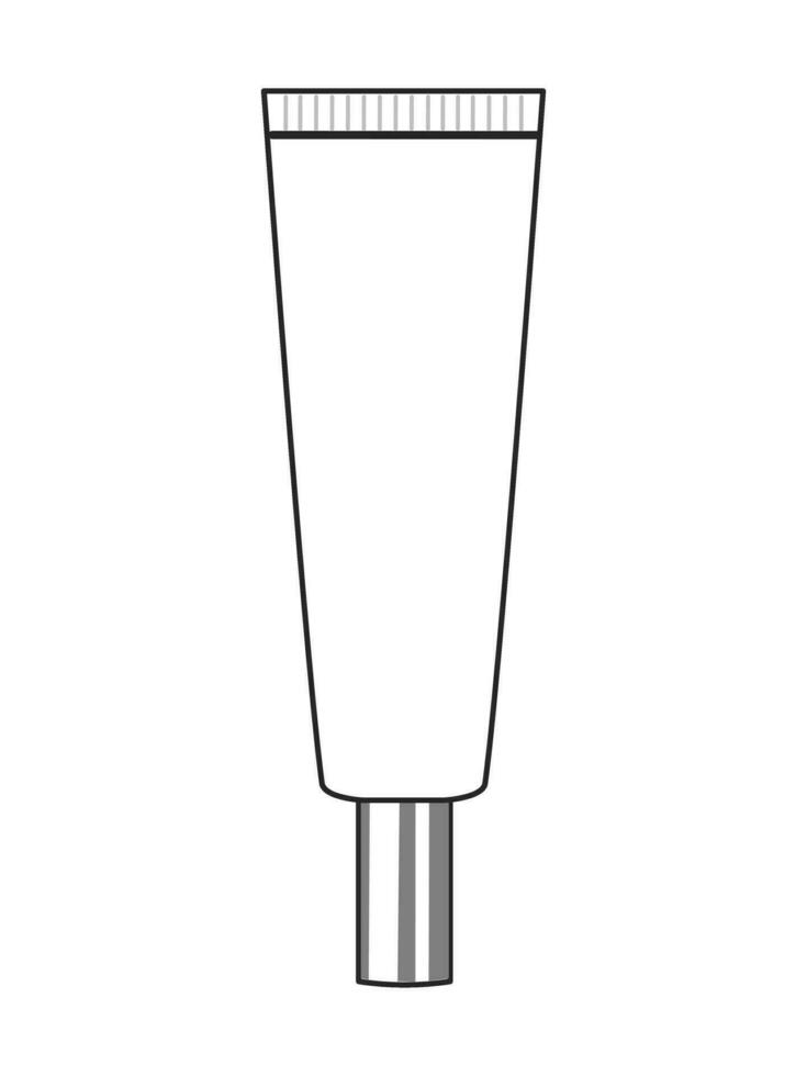 nero e bianca icona è un' semplice lineare affascinante cosmetico tubo con mano crema per il gambe di il viso e corpo, per idratante e pelle cura e bellezza guida. vettore illustrazione.