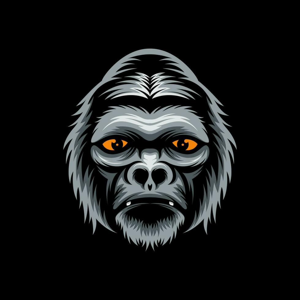 vettore gorilla testa design ilustration