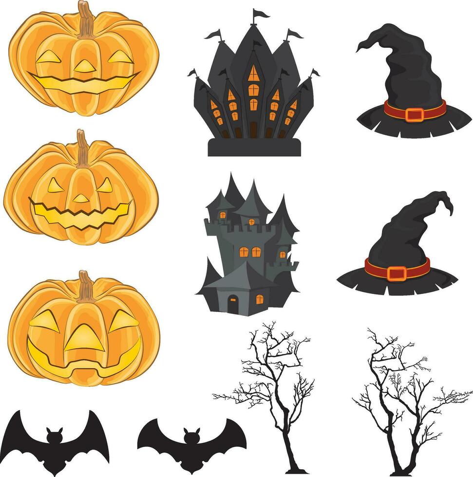 risorse per progettazione media per Halloween vettore