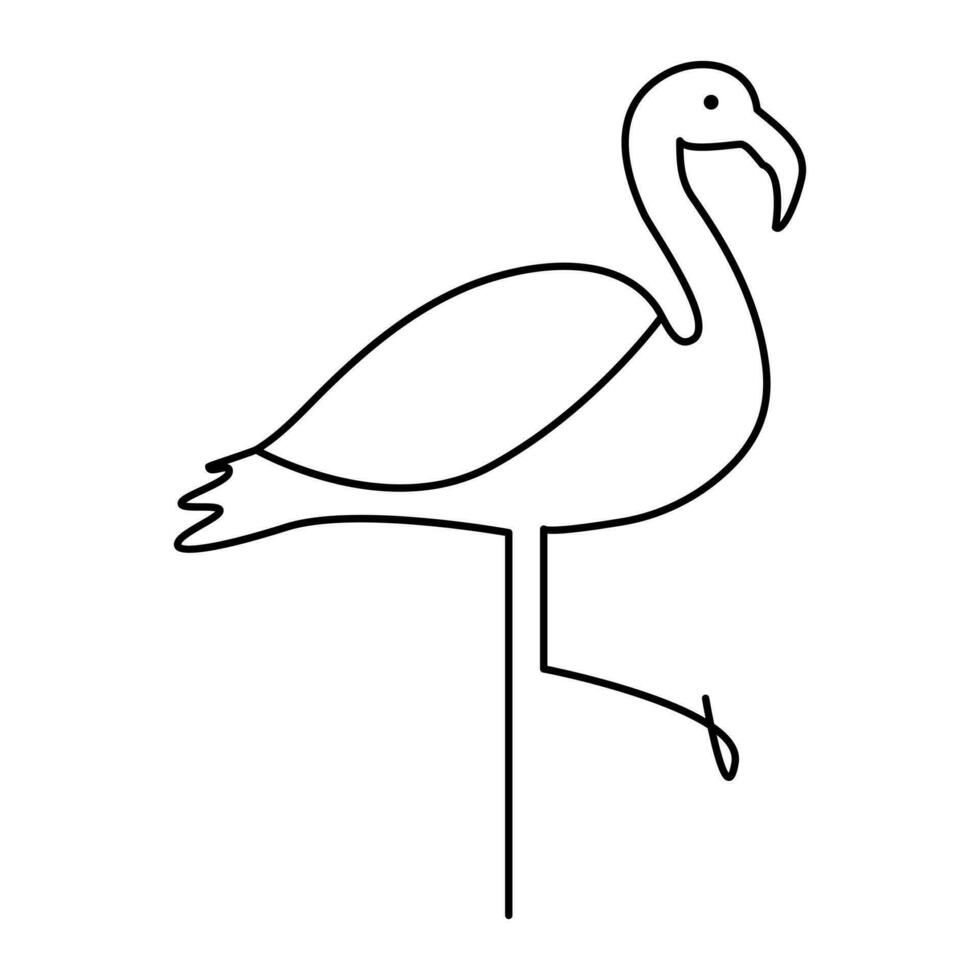 airone uccello singolo linea disegno con uccello linea arte vettore design