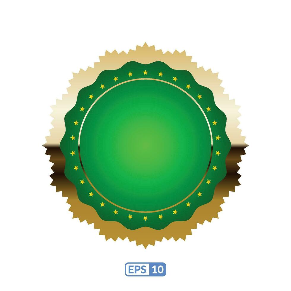 zigzag oro telaio il giro verde distintivo eps10. vettore