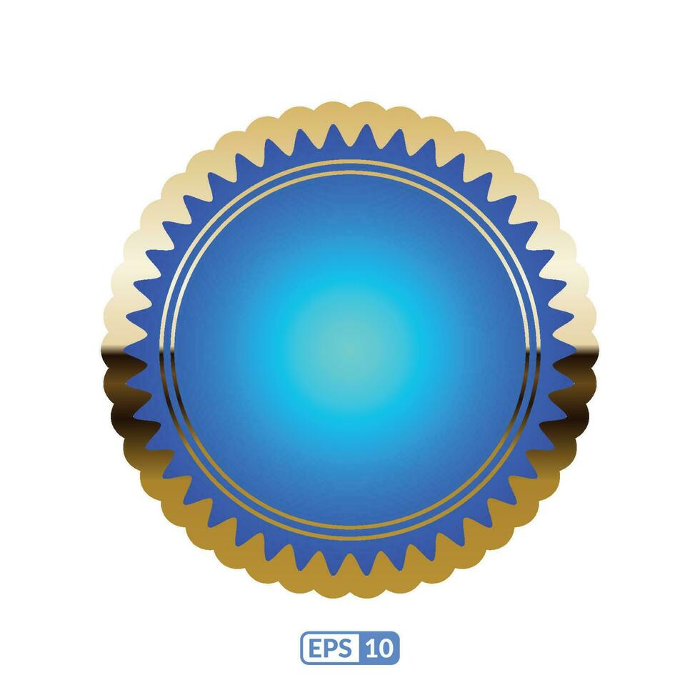 d'oro zigzag telaio reale blu il giro distintivo eps10. vettore