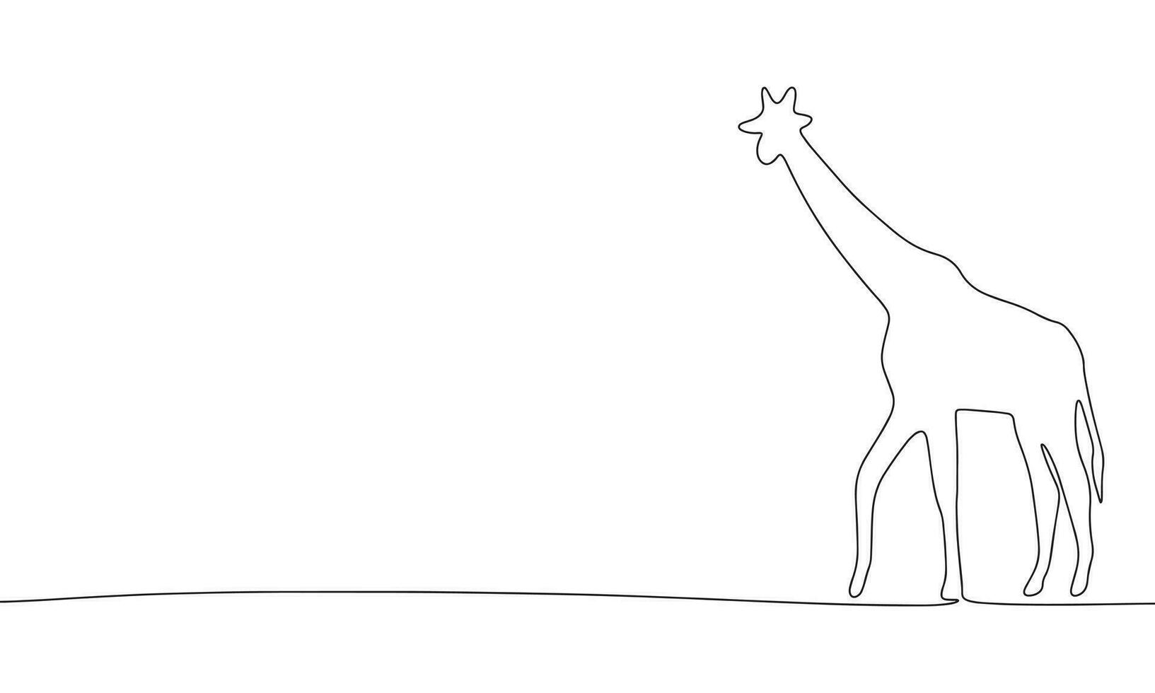 giraffa uno linea continuo vettore illustrazione. concetto animale zoo striscione. linea arte, schema silhouette