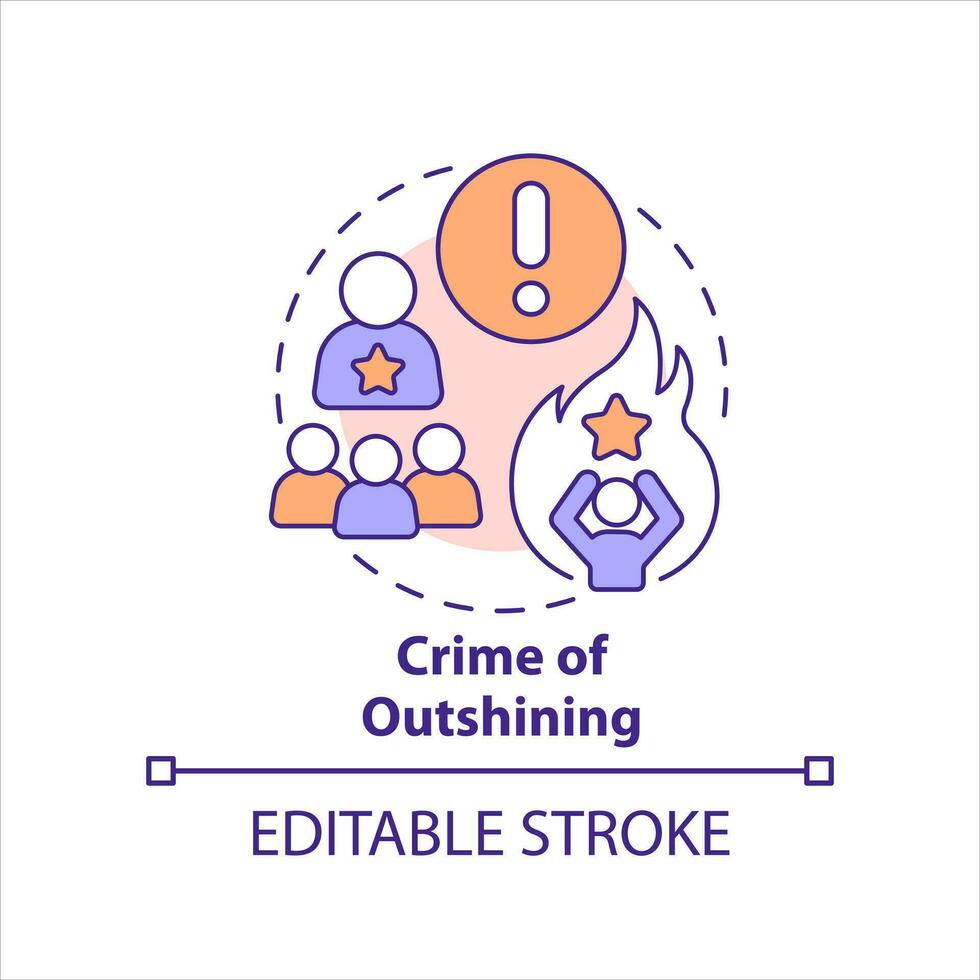 crimine di eclissare concetto icona. nascosto personale barriera. superiore limite problema astratto idea magro linea illustrazione. isolato schema disegno. modificabile ictus vettore