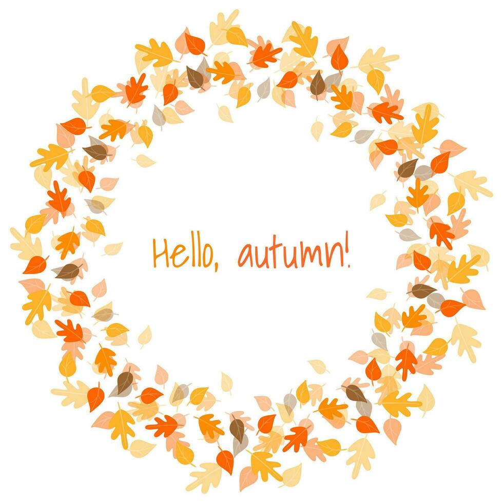 un' ghirlanda di colorato autunno le foglie. Ciao autunno. vettore illustrazione nel il piatto stile.