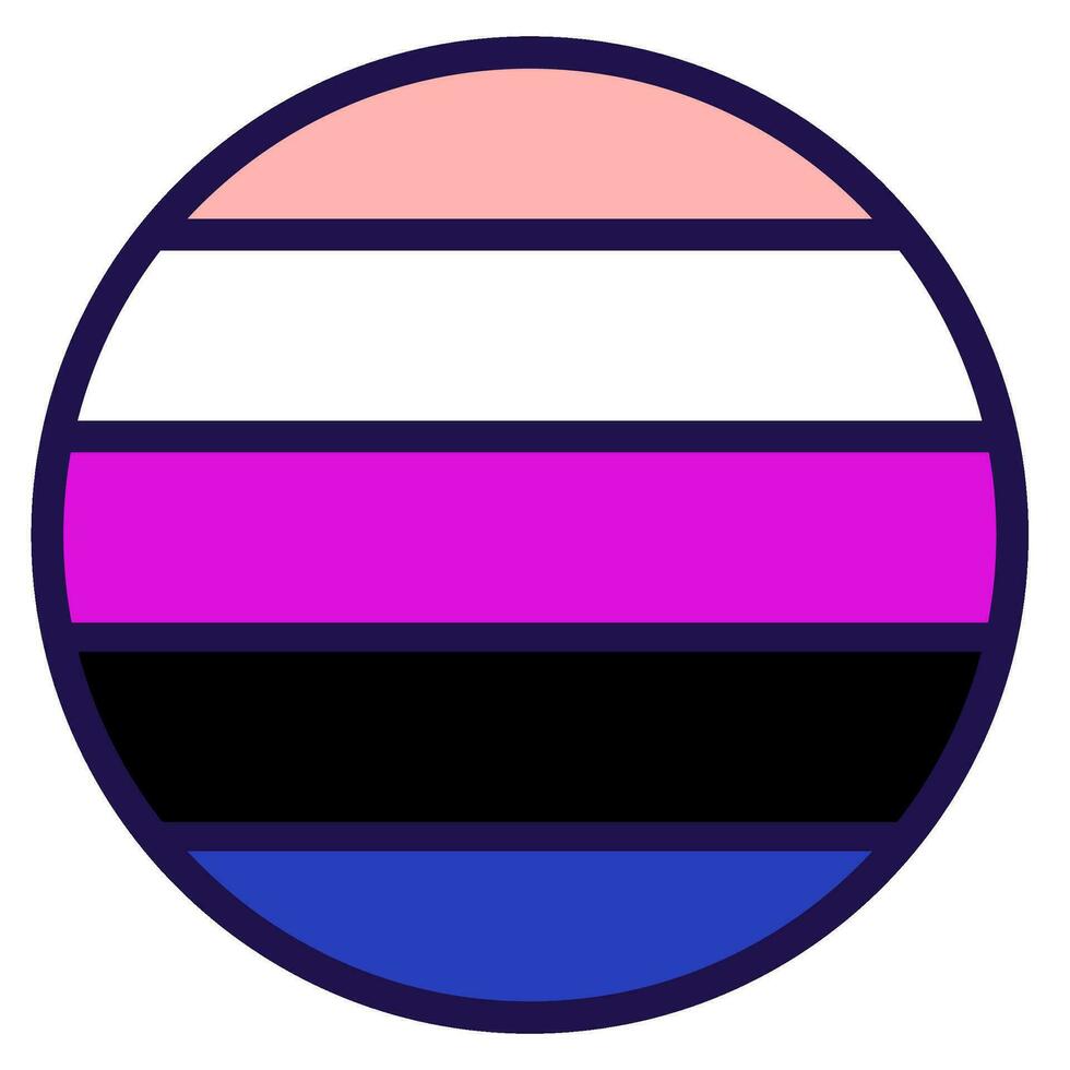genderfluid lgbt orgoglio bandiera festivo cerchio distintivo vettore