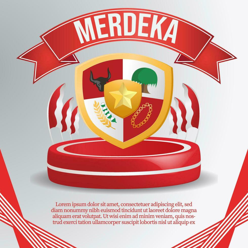 sociale media bandiera saluto Indonesia indipendenza giorno vettore