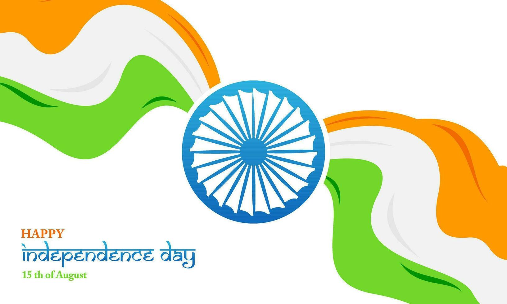 contento 15 di agosto, festeggiare India indipendenza giorno bandiera sfondo vettore